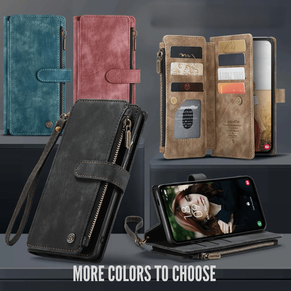 Saevio Magnetic Leather Wallet Case For Galaxy Note Series