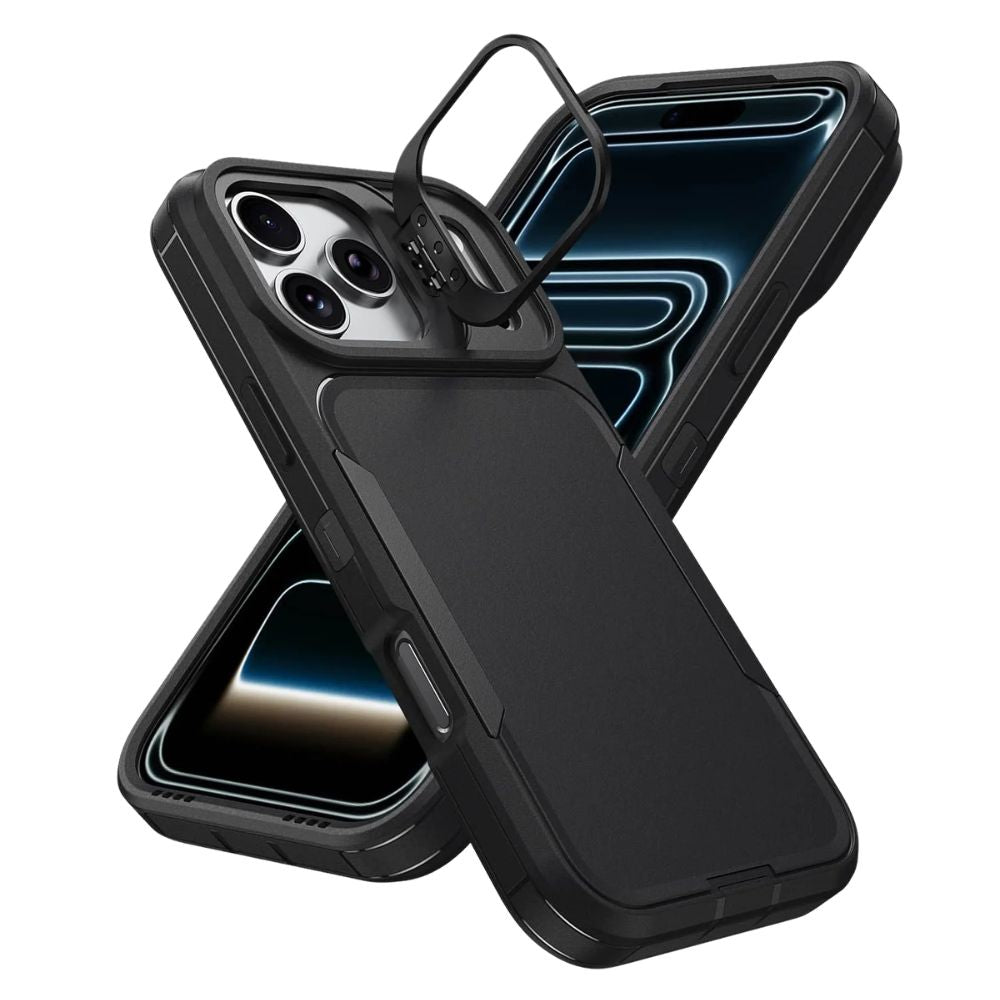 Silex Heavy Duty Shockproof iPhone Case With Kickstand Black