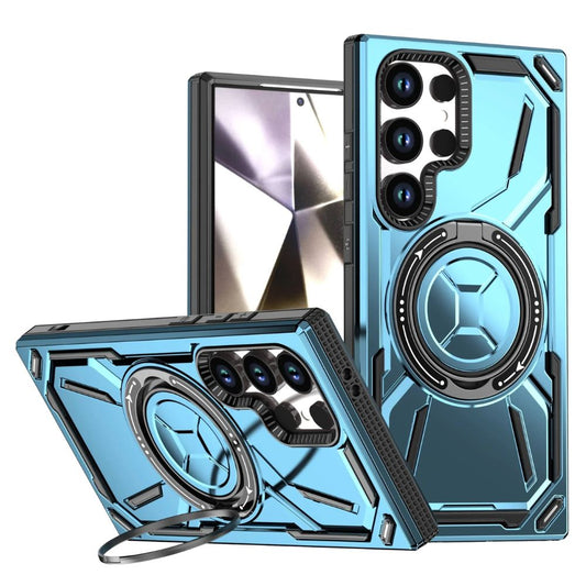 Venio Magnetic Shockproof Galaxy Case With Kickstand Light Blue