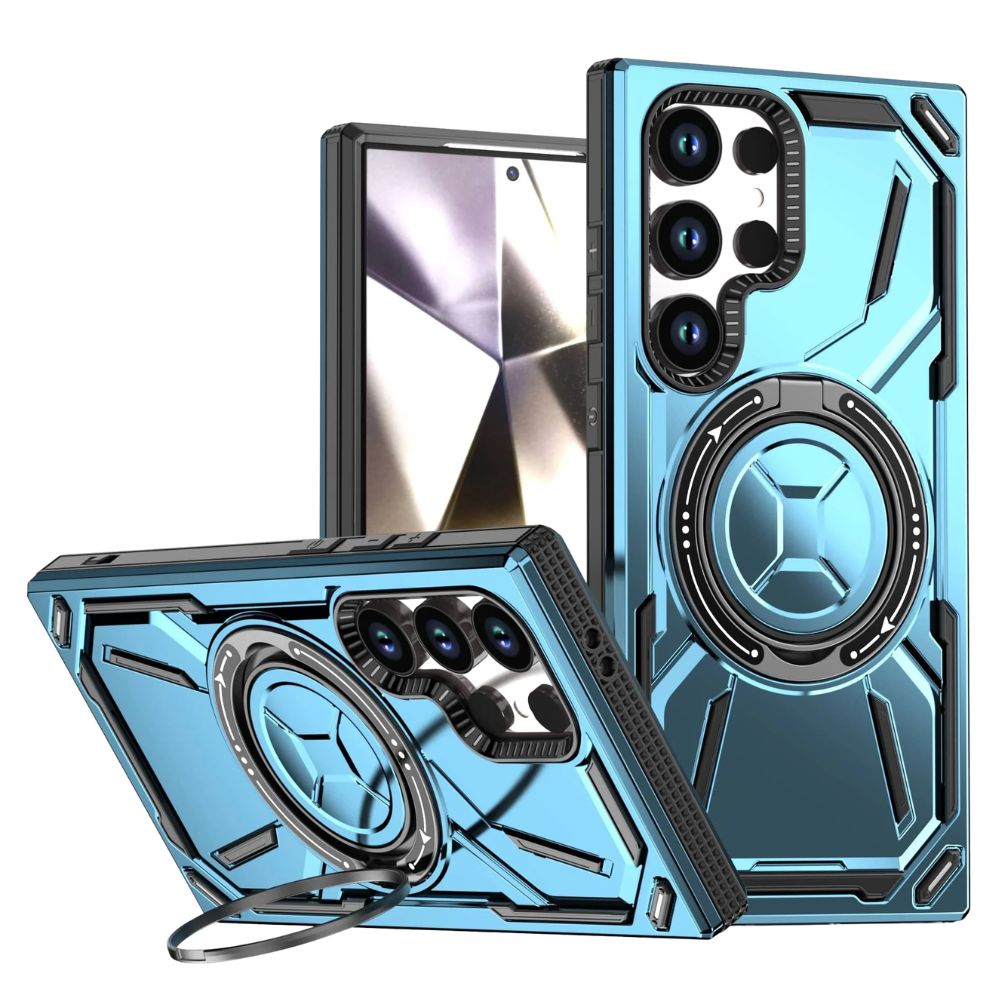 Venio Magnetic Shockproof Galaxy Case With Kickstand Light Blue