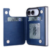Vistor Leather Flip Wallet Case For iPhone 17-18 Series Blue iPhone Duo