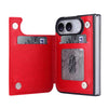 Vistor Leather Flip Wallet Case For iPhone 17-18 Series Red iPhone Duo
