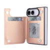 Vistor Leather Flip Wallet Case For iPhone 17-18 Series Rose Gold iPhone Duo