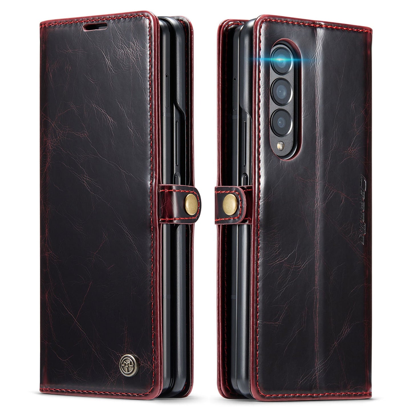 Demere Retro Leather Magnetic Wallet Case For Samsung Galaxy Z Fold 4