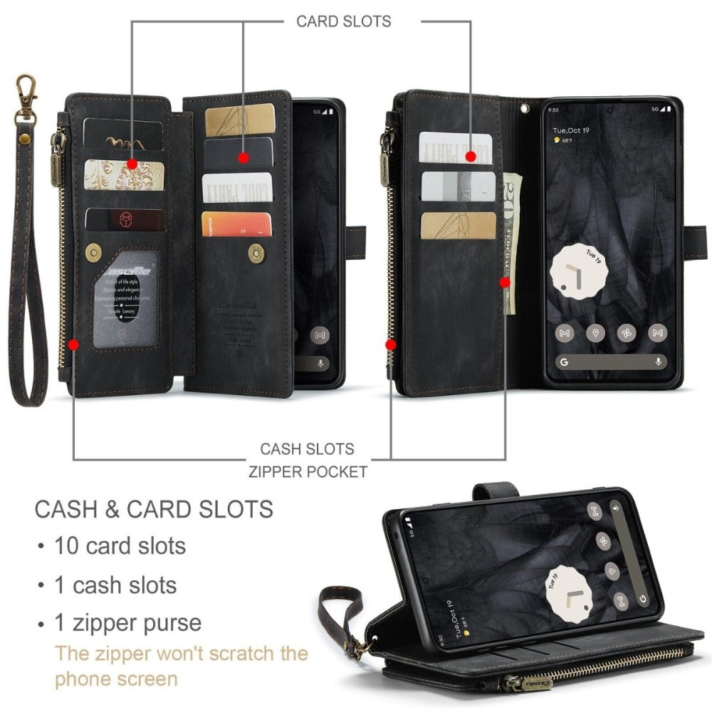 Cordis Leather Wallet Case For Google Pixel With Lanyard - Astra Cases