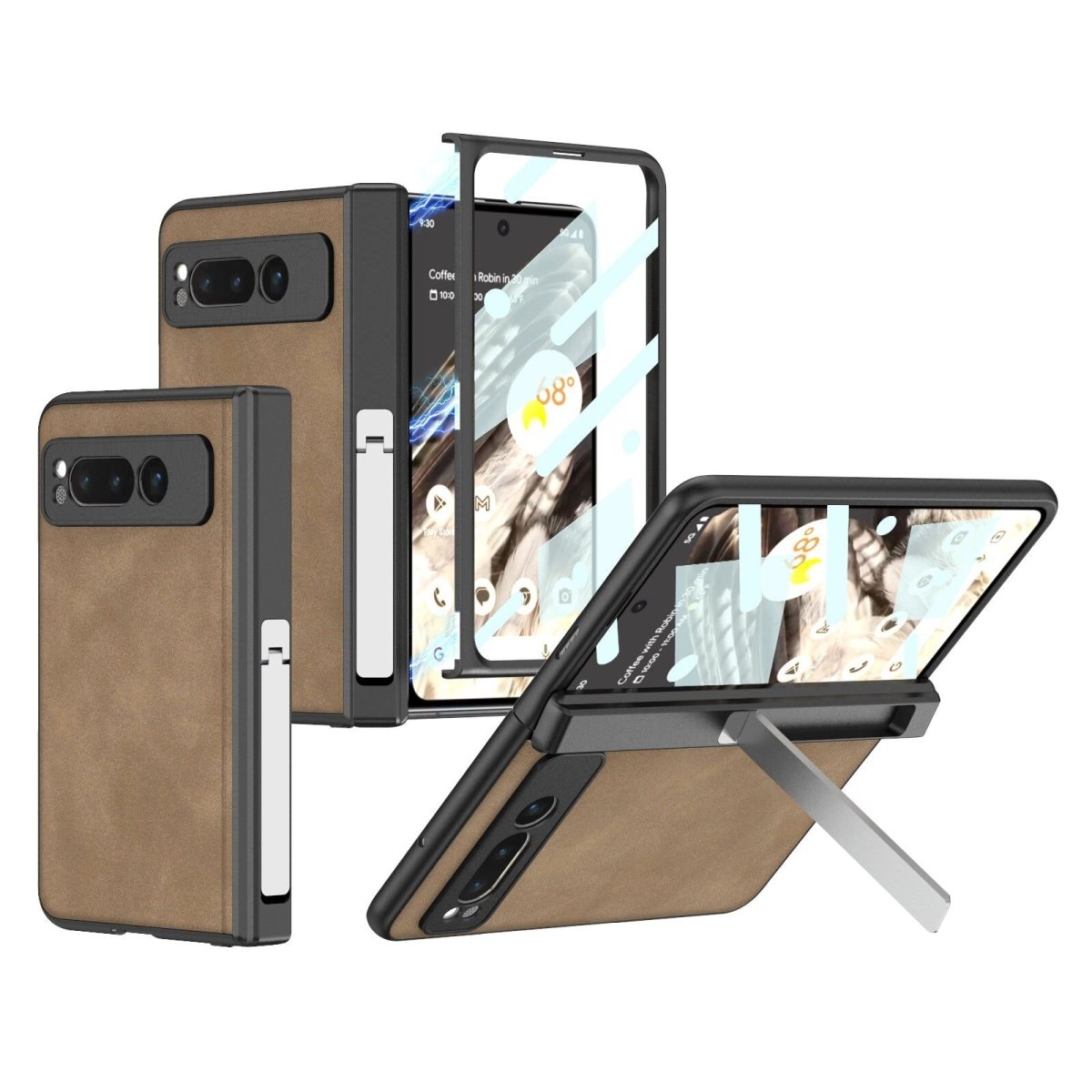 Doli Leather Case for Google Pixel Fold With Tempered Glass - Astra Cases