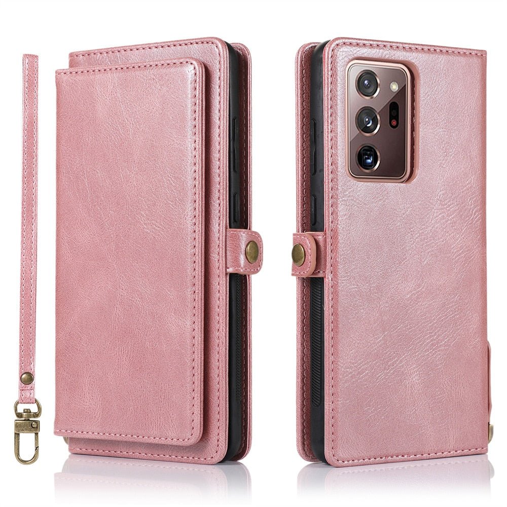 Mereo Magnetic Leather Galaxy Wallet Case with Lanyard and Card Slot - Astra Cases