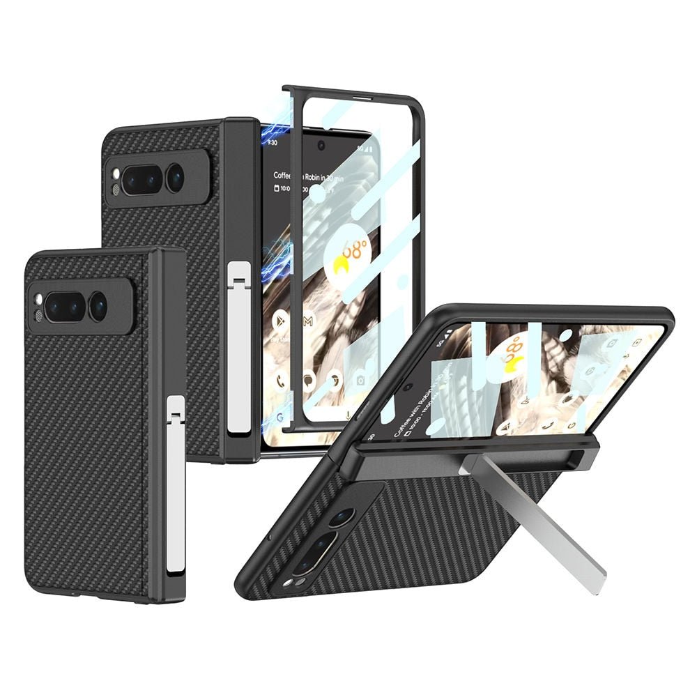 Adeo Leather Case for Google Pixel Fold With Magnetic Hinge Carbon Fiber Google Pixel Fold