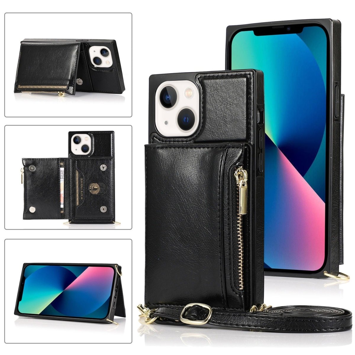 Regno Leather Zipper Wallet iPhone Case with Card Holder - Astra Cases