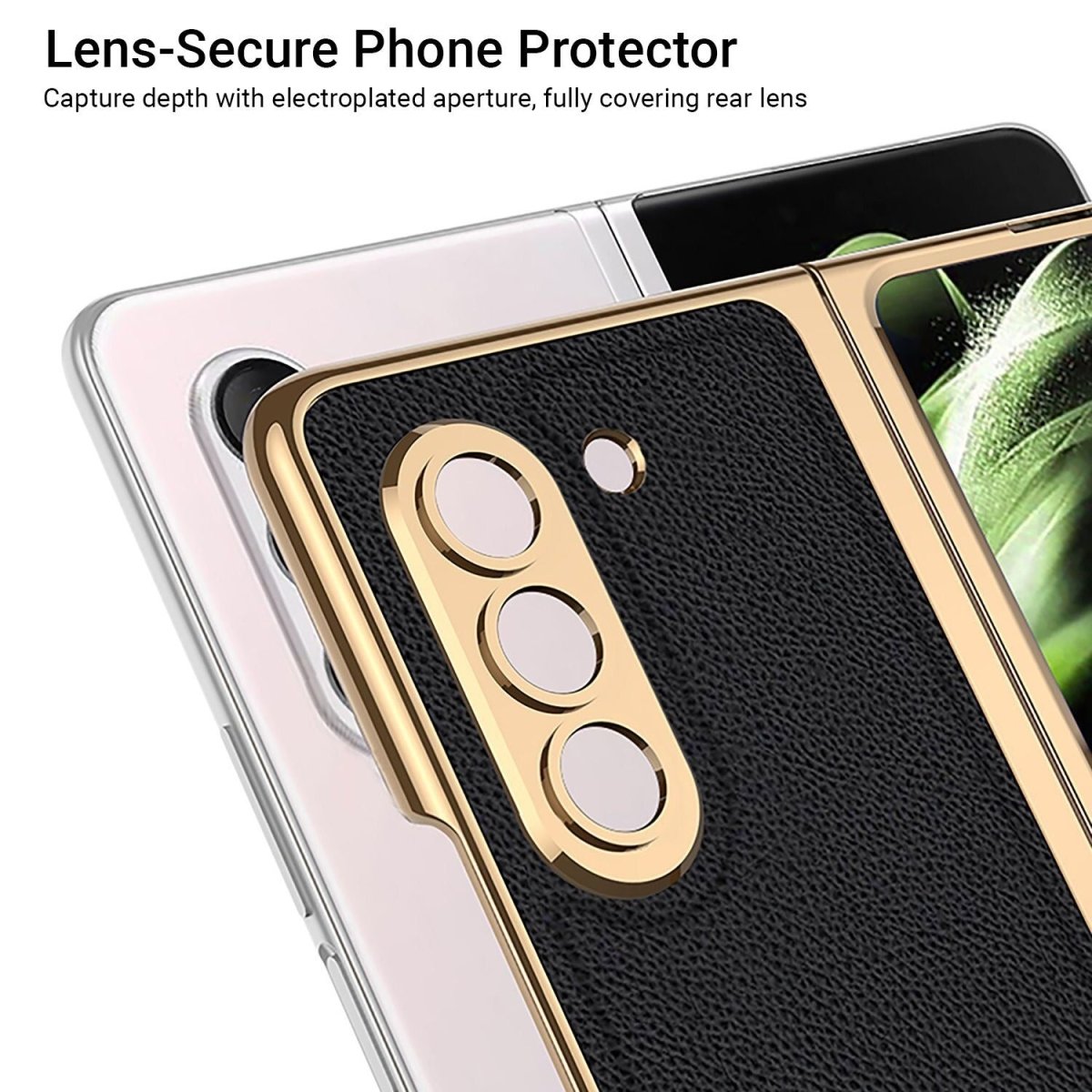 Sceptri Luxury Electroplated Leather Case For Galaxy Z Fold With 9H Tempered Film - Astra Cases