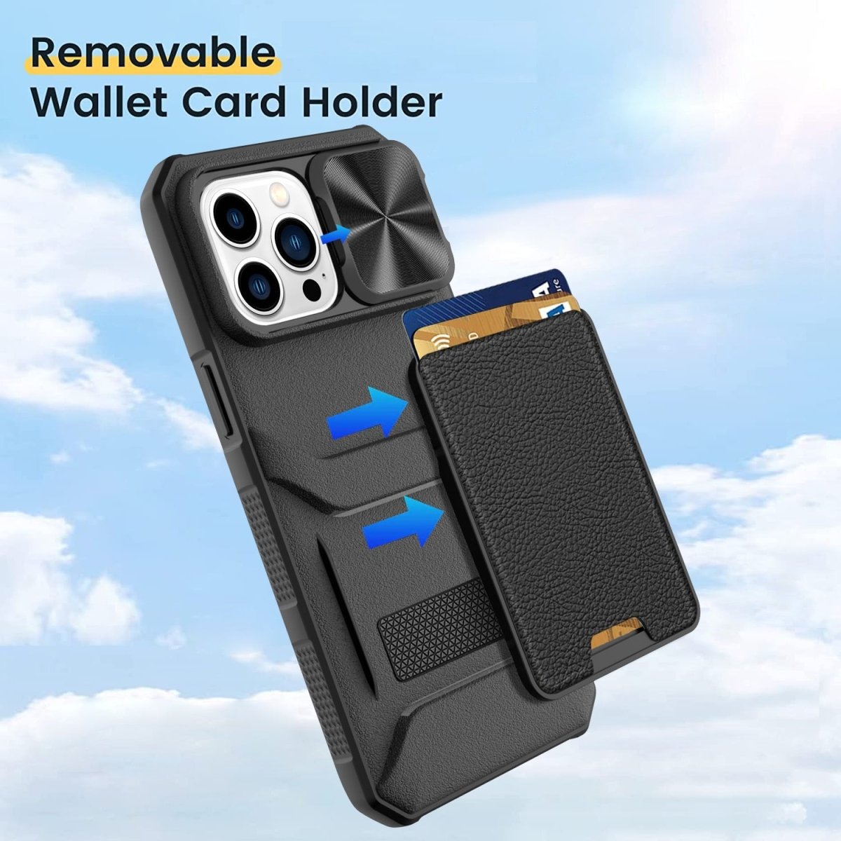 Vero Shockproof Wallet Case With Slide Camera Cover for iPhone 14
