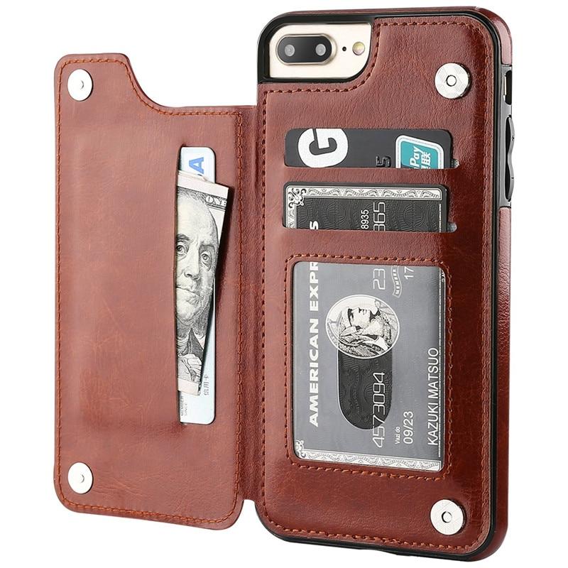 Vistor Leather Flip Wallet Case For iPhone 6, 7, 8 & X Series - Astra Cases