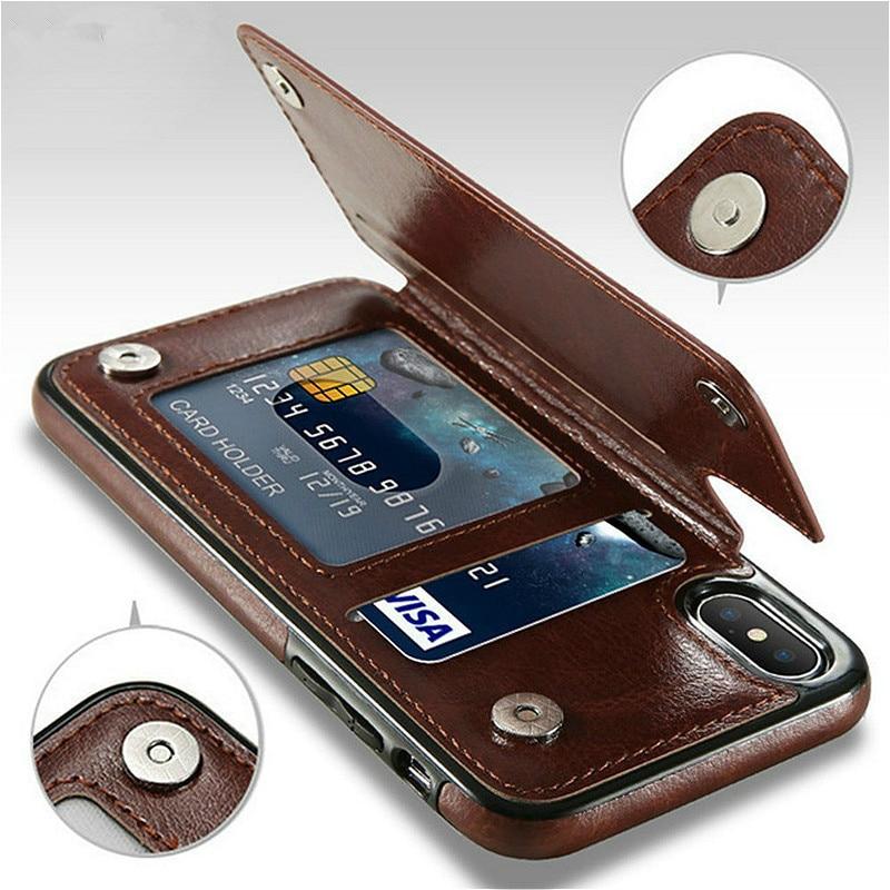 Vistor Leather Flip Wallet Case For iPhone 6, 7, 8 & X Series - Astra Cases